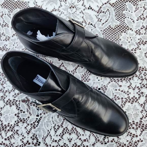 New Etienne Aigner Black Leather Womens Boots With Buckle Size 9M Never Worn - Picture 13 of 16